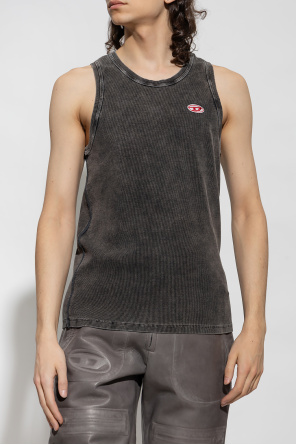トップス DIESEL T-WISTY-G1 T-WISTY-G1 Man: Acid-wash tank top with logo patch | Diesel